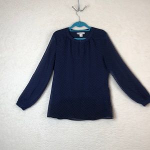 Coldwater Creek Womens Long Sleeve Blue Top SIZE SMALL